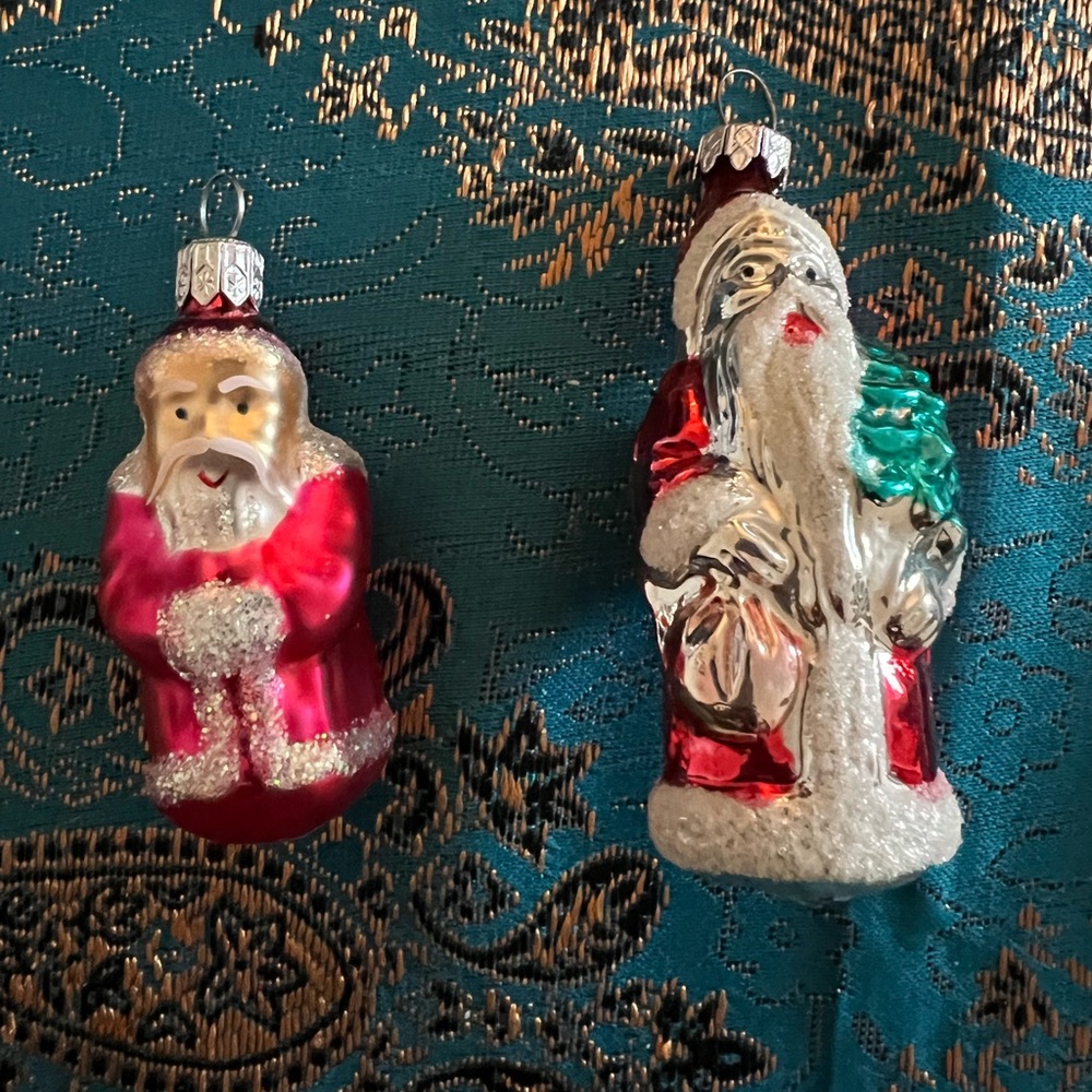 2 Vintage Santa Claus Ornaments 1990’s